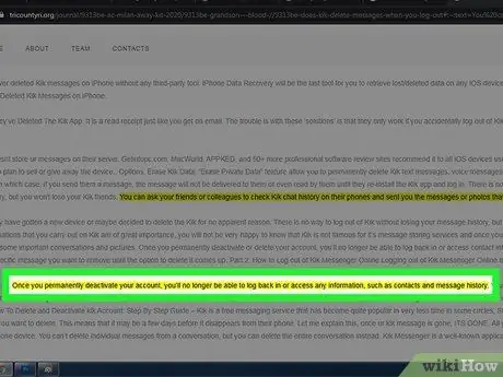 Deactivate a Kik Account Step 4