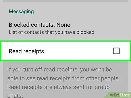 'Desactiveu les paparres blaves "Missatge vist" al pas 11 de WhatsApp