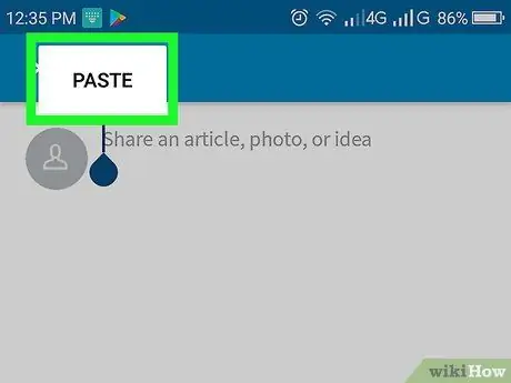 Publier un article sur LinkedIn sur Android Étape 3