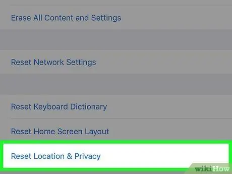 Redefinir as configurações de localização e privacidade em um iPhone Etapa 4