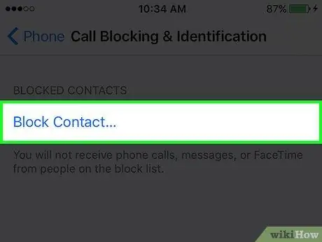 Blokovat kontakt na iPhone Krok 4