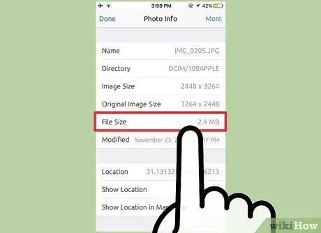 Trouver la taille du fichier d'une photo iOS Étape 40