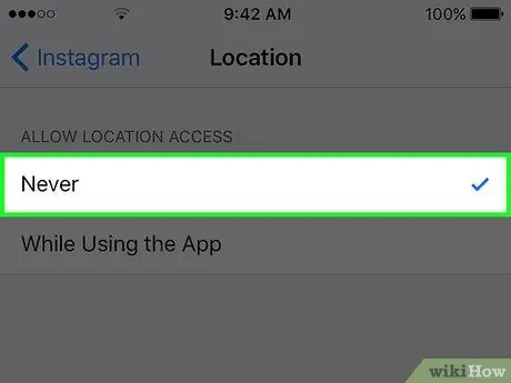 Stop Instagram from Using Your Location Step 4