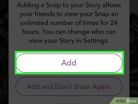 Publicació a les històries de Snapchat Pas 6