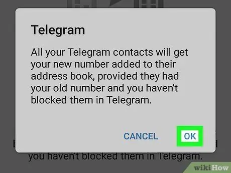 Android -da Telegram -da raqamingizni o'zgartiring 6 -qadam