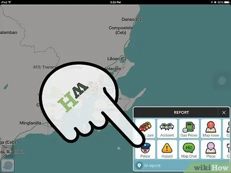 Informe a atividade policial na sua área usando o Waze no iPhone, etapa 4