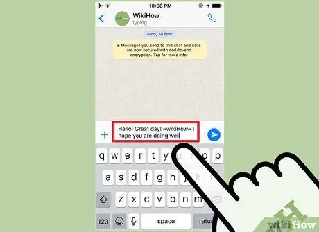 Precrtani tekst na WhatsApp -u Korak 9