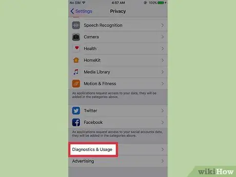 Lihat Diagnostik dan Data Penggunaan Anda pada iPhone Langkah 3