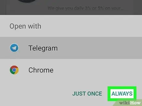 Prisijunkite prie „Telegram“kanalo „Android“4 veiksme