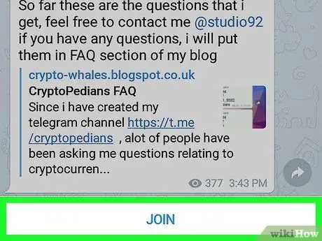 Միացեք Telegram ալիքին Android- ում Քայլ 5