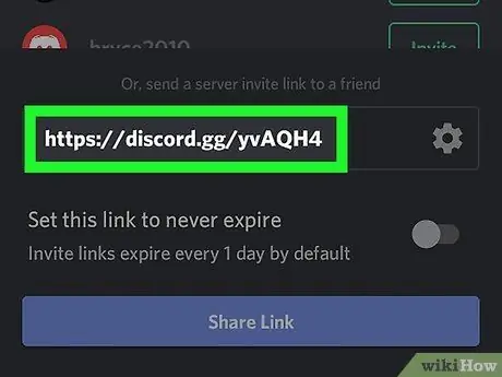 قم بدعوة الأشخاص إلى خادم Discord على نظام Android الخطوة 9