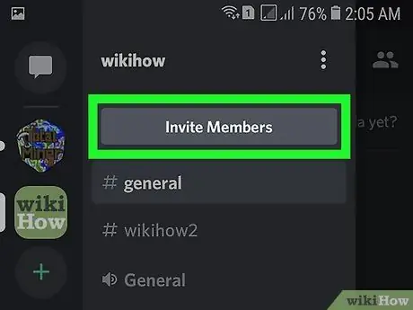 Convide pessoas para um servidor Discord no Android Etapa 4