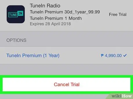 ยกเลิก Tunein Radio บน iPhone หรือ iPad ขั้นตอนที่ 8