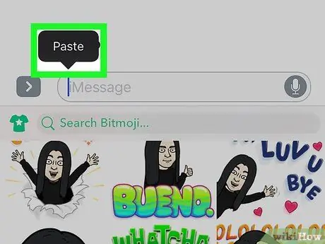 Skicka Bitmoji i text på iPhone eller iPad Steg 8