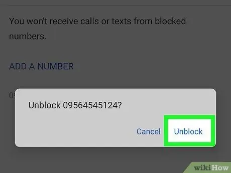 Desbloquear un número en Android Paso 6