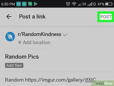 Lägg upp flera bilder på Reddit på Android Steg 17