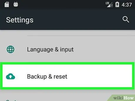 Back-up van contacten op Android Stap 2