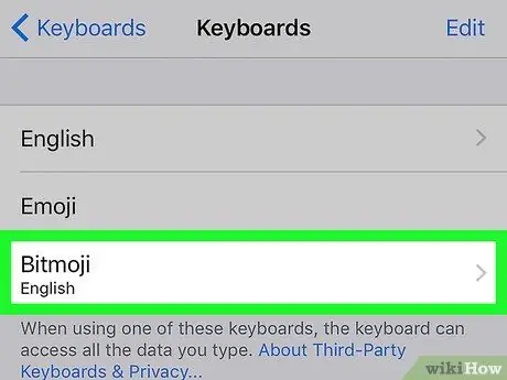 Lisage Bitmoji klaviatuur iPhone'ile, samm 8