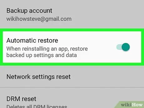 Backup de dados de aplicativos no Android, etapa 8