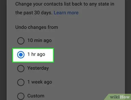 Restaurar contatos excluídos no Android, etapa 8