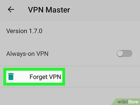 Atspējojiet VPN operētājsistēmā Android 8. darbība