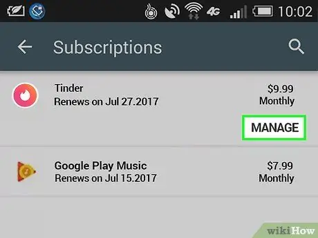 გააუქმეთ Tinder Plus Android ნაბიჯი 6