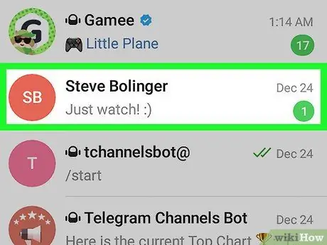 Rapporter en Telegram -bruger på Android Trin 2