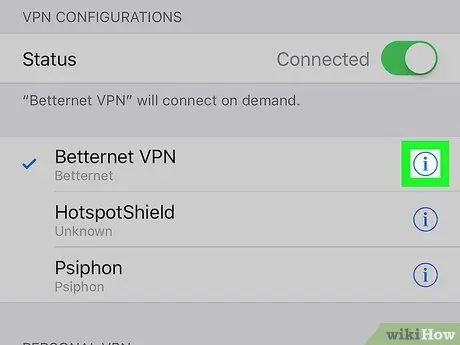 Onemogućite VPN na iPhoneu ili iPadu Korak 4