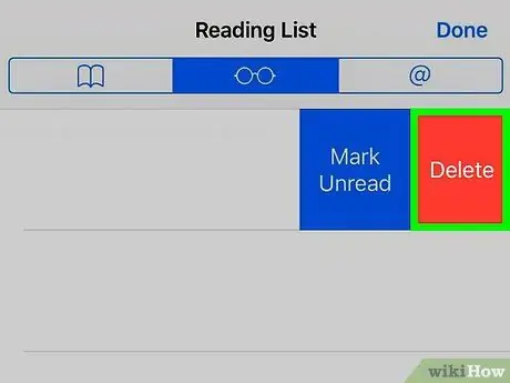 ลบรายการออกจากรายการเรื่องรออ่านของ Safari ใน iOS ขั้นตอนที่ 5