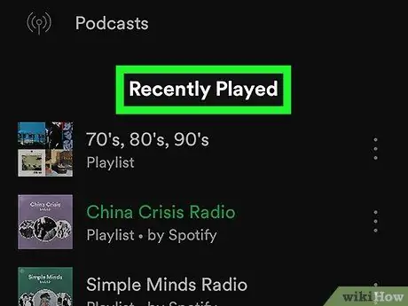 Sakrijte nedavno reproducirane izvođače na Spotifyju na Androidu Korak 3