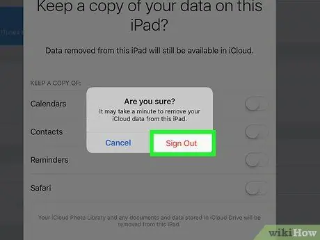 Logg av iCloud på iPhone eller iPad Trinn 8