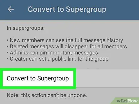 Convertiu un grup de Telegram en un supergrup a Android Pas 6