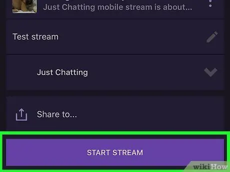 Anza Kutiririsha kwenye Twitch kwenye iPhone au iPad Hatua ya 9