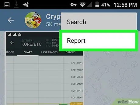 Rapportera skräppost på Telegram på Android Steg 4
