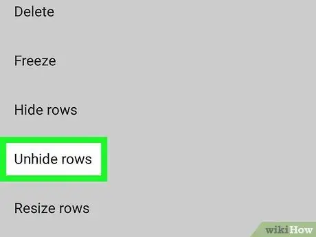Unhide Rows on Google Sheets on Android الخطوة 7