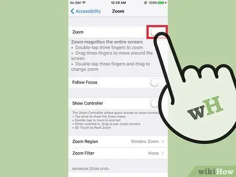 Vypnutí zoomu na iPhonu Krok 5