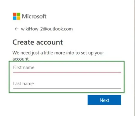 Create Outlook Email Account Step 7