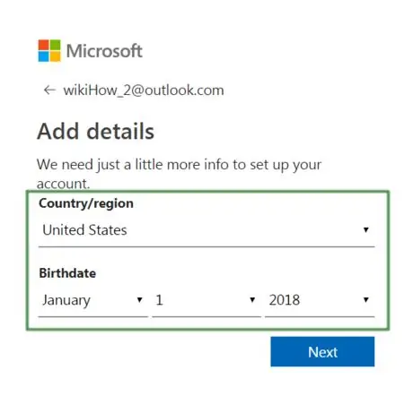 Create Outlook Email Account Step 8