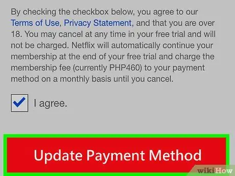 Aktualizujte informácie o platbe na serveri Netflix, krok 7