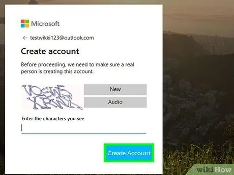 Vytvorte si účet Microsoft Krok 14