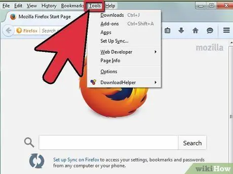 Rensa cacheminnet i Firefox Steg 1