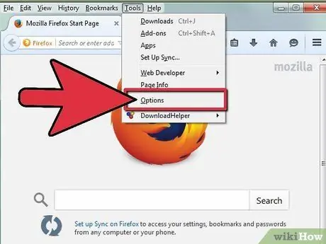 Törölje a gyorsítótárat a Firefox 2. lépésében