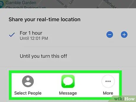 Compartiu la vostra ubicació a Google Maps a l'iPhone o l'iPad Pas 6