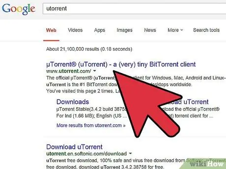 ჩამოტვირთეთ uTorrent ნაბიჯი 1