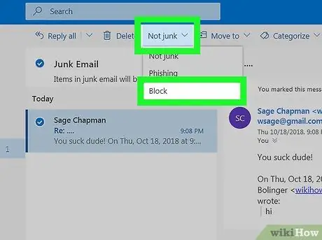 Blockera en kontakt på Outlook Mail Steg 20