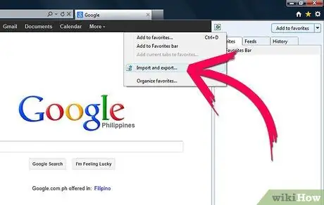 Importoni të preferuarat në Internet Explorer Hapi 2