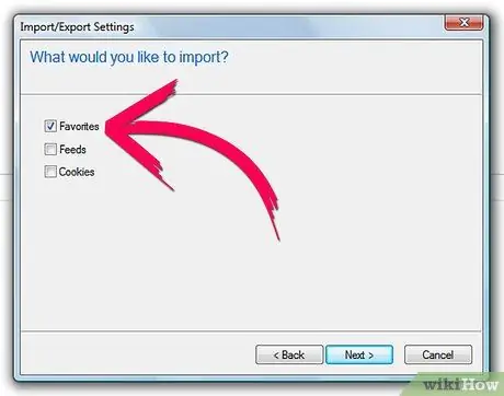 Importer les favoris dans Internet Explorer Étape 5