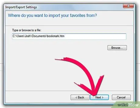 Importer les favoris dans Internet Explorer Étape 7