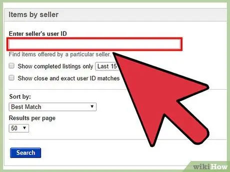 Find en sælger på eBay Trin 3