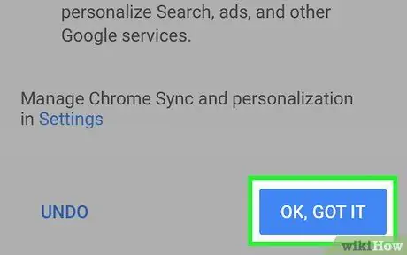 Sünkroonimise lubamine Google Chrome'is 17. toiming